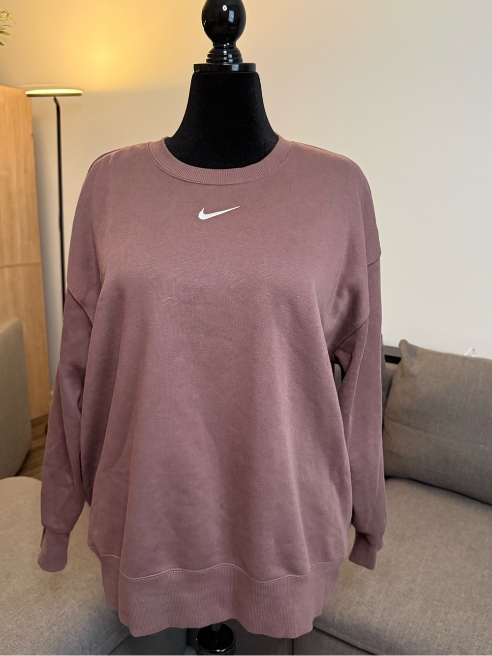 Nike Mauve/Pink Crewneck Sweatshirt with White Swoosh